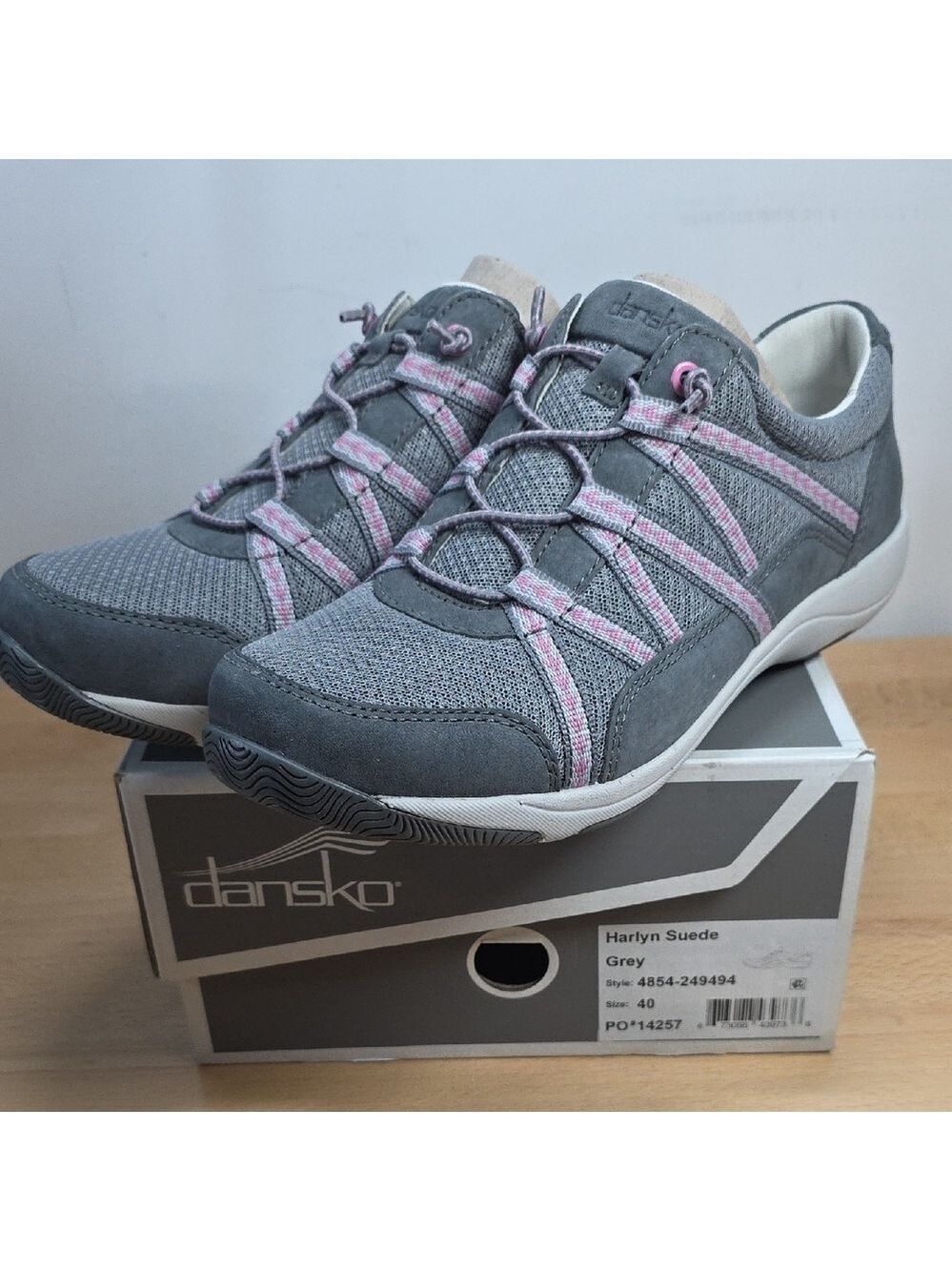 Dansko Gray and Pink Sneakers with Sporty Design